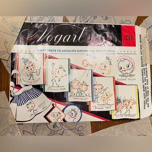1950s Vogart 231 Happy Fruits Vintage Embroidery Transfer Sewing